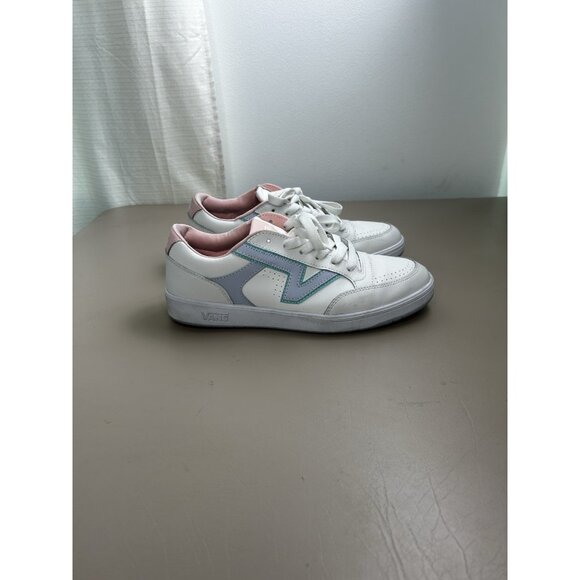 Vans Lowland ComfyCush Sneakers Women 11 Mens 9.5 White Rose Lace-Up Shoe 721356 - Picture 4 of 14